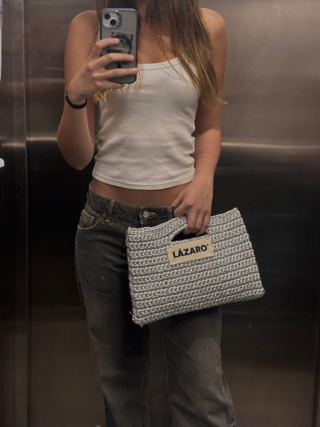 Clutch Tejido Sin Flecos