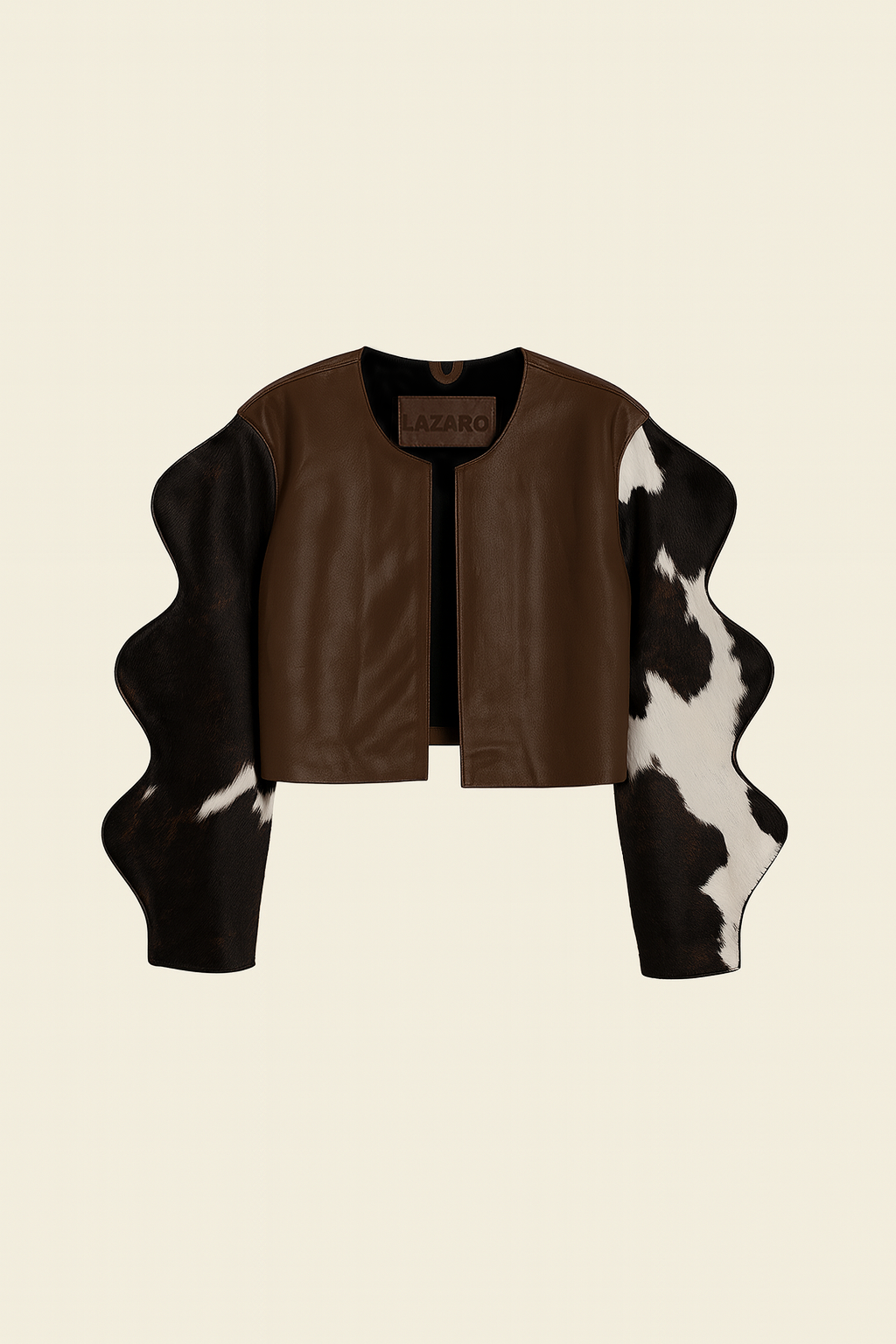 Cowhide Sleeves Trippy Jacket