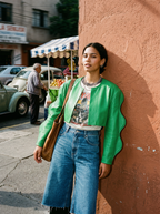 Vibrant Green Trippy Jacket